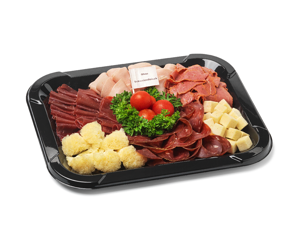 Fleisch und Käse Platte ohne Schweinefleisch für 4 Personen 770g
