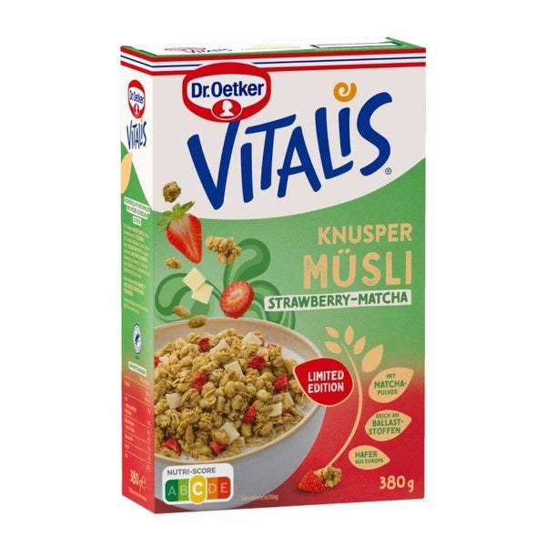 Vitalis Knuspermüsloi Strawberry-Matche 380g