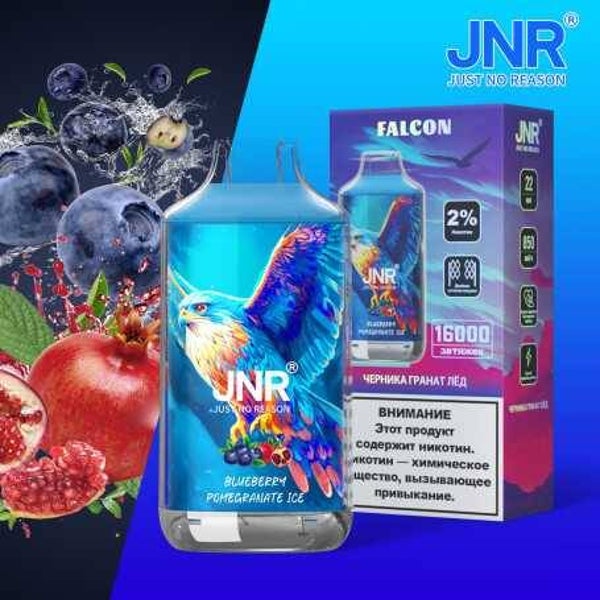 Vapoteuse Rechargeable Type-C - JNR Falcon - 16000 puffs 2% Nicotine - Blueberry Pomegranate Ice