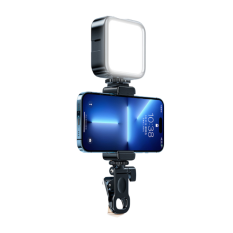 Lumière de Remplissage LED Tricolore WL62 avec Pince de fixation pour téléphone