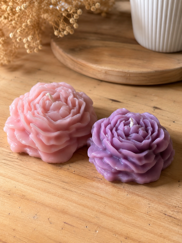 Bougie moulé  pivoine