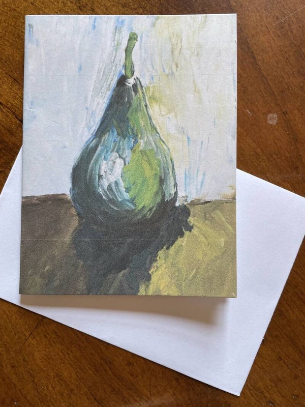Stationary - Small note card Palette Knife Pear