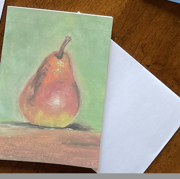 Stationary - Small note card Soft Color Pear