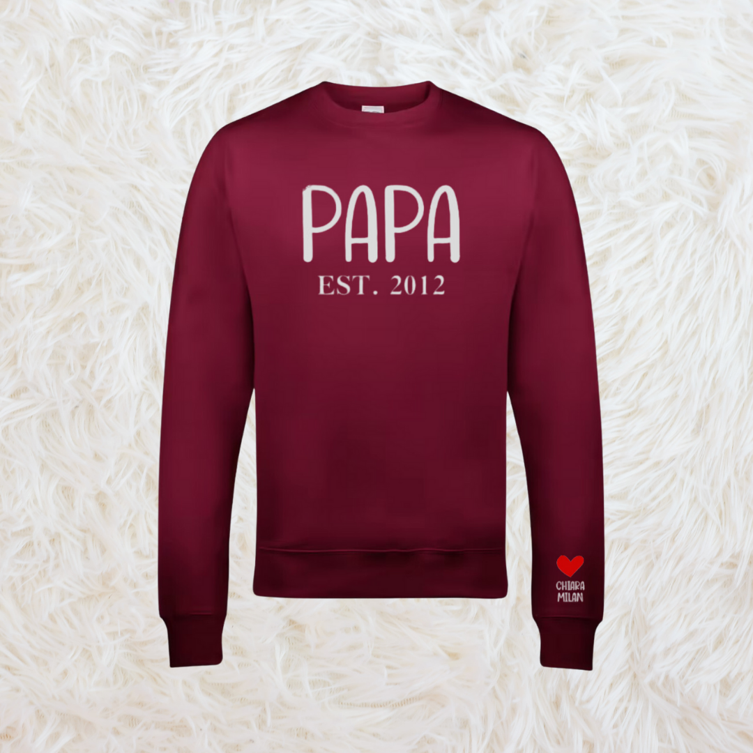 Sweater of hoodie "PAPA est. 2012"