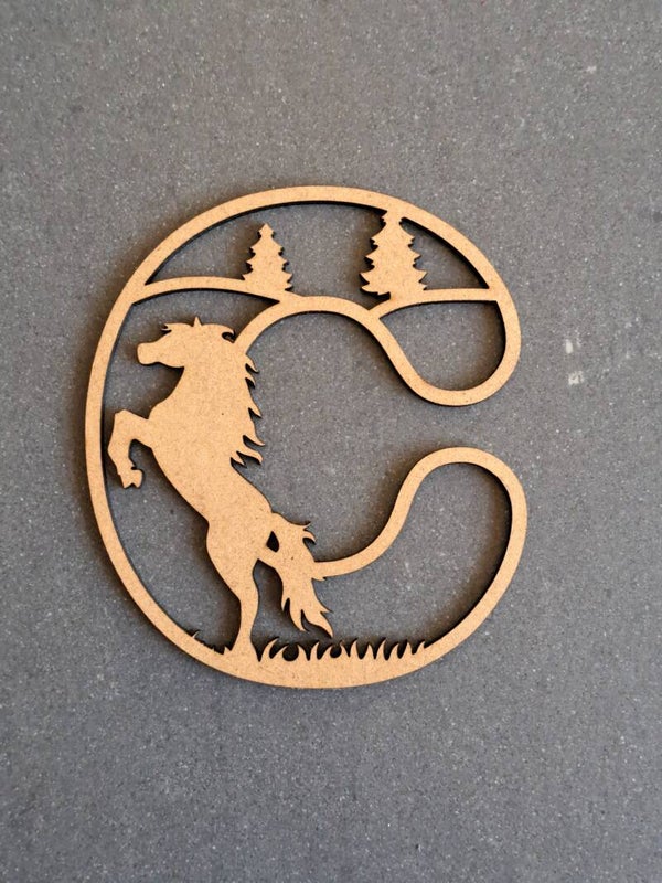 Houten letter 'Paarden'