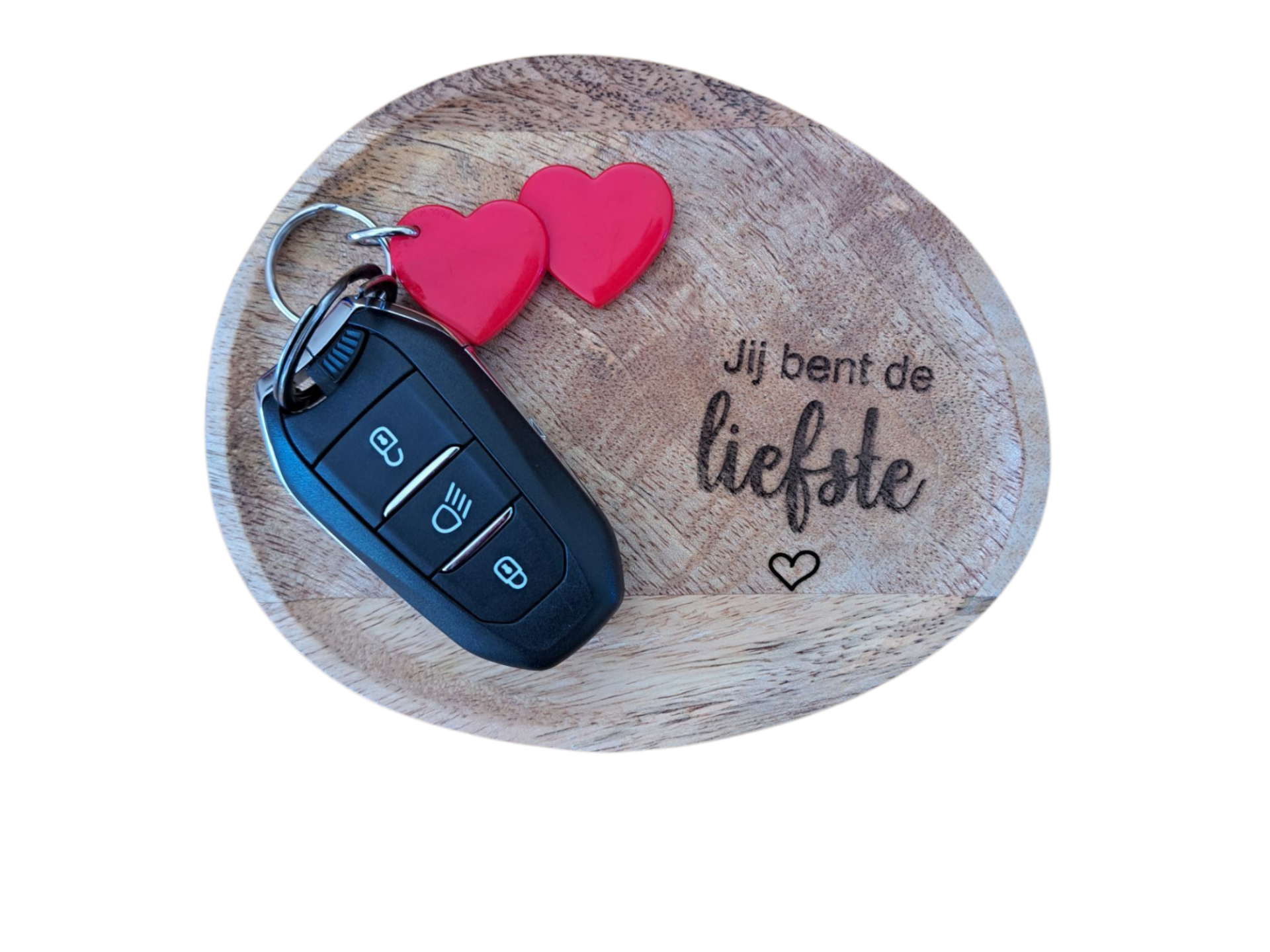 Houten schaaltje 'Jij bent de liefste'