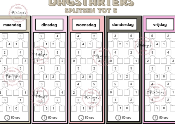 Dagstarters splitsen tot 5, 8 en 10