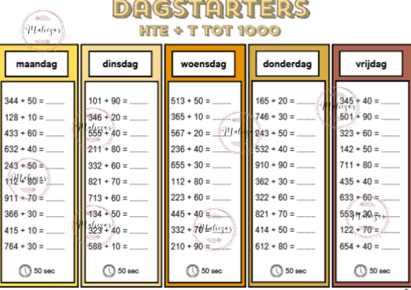 Dagstarters HTE+T en HTE-T tot 1000