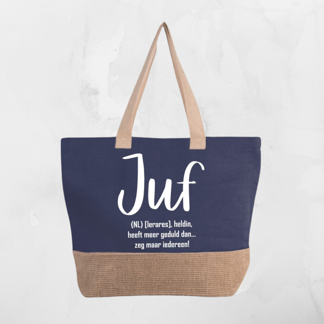 Rustieke shopper "JUF"