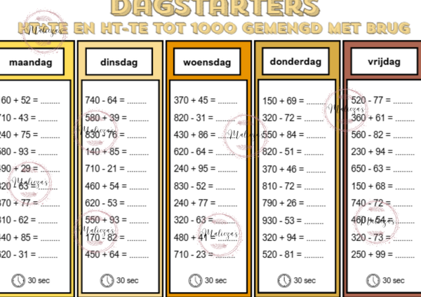Dagstarters HT+TE en HT-TE tot 1000 met brug