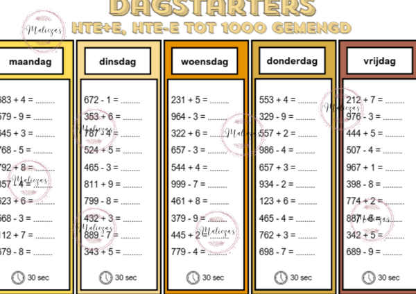 Dagstarters HTE+E en HTE-E tot 1000