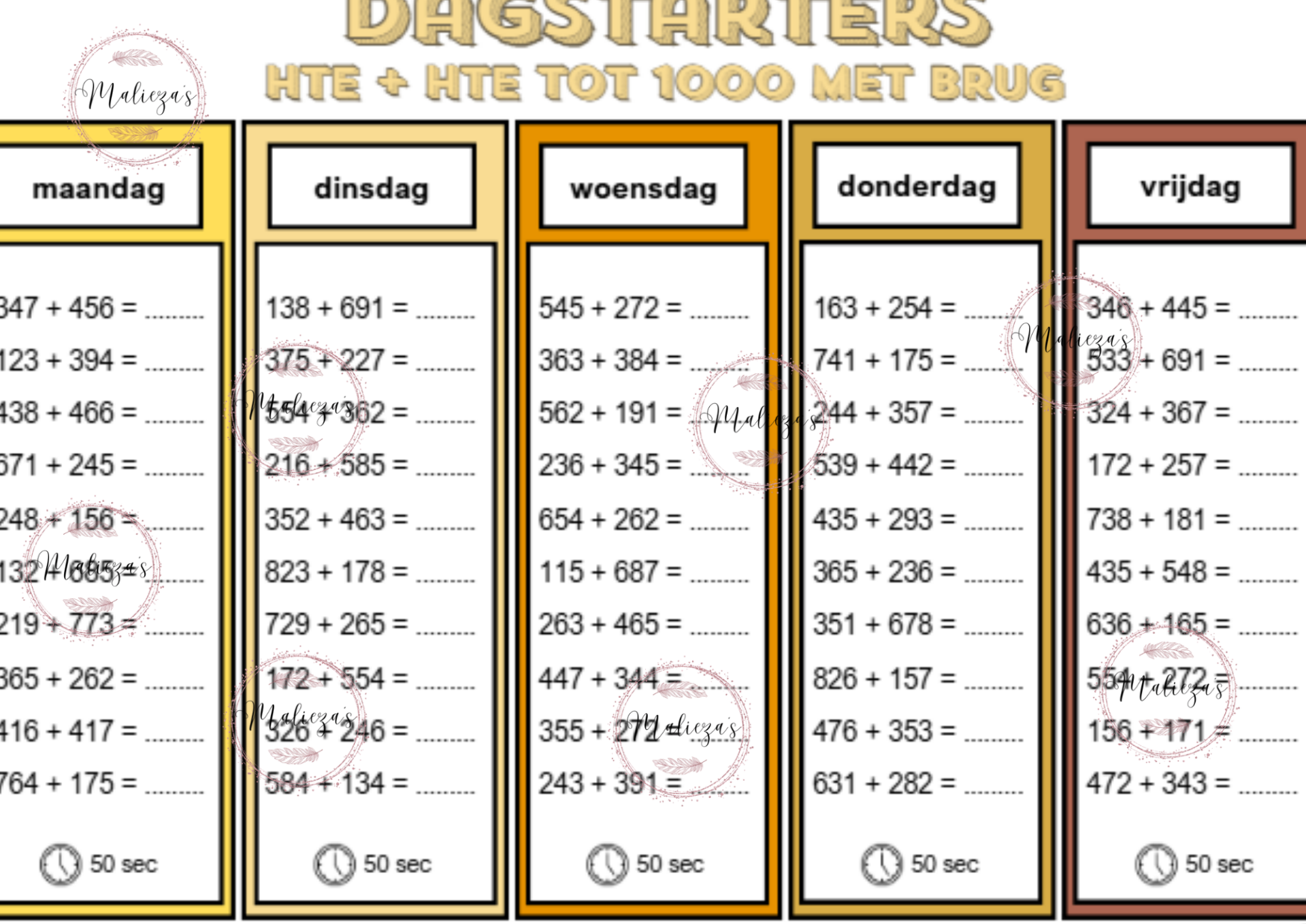 Dagstarters HTE+HTE en HTE-HTE tot 1000 met brug