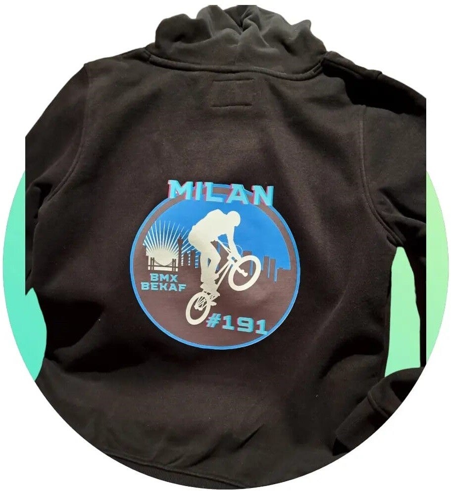 Sweater of hoodie adult "BMX full color print"