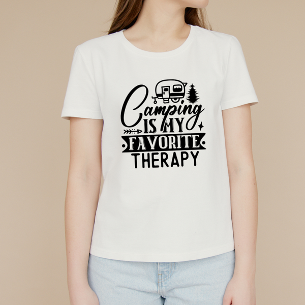 T-shirt "Camping is my favorite therapy"