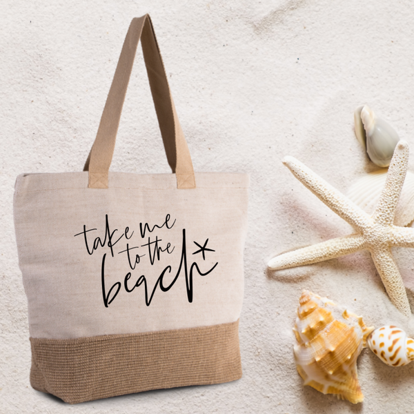 Rustieke shopper "Take me to the beach"