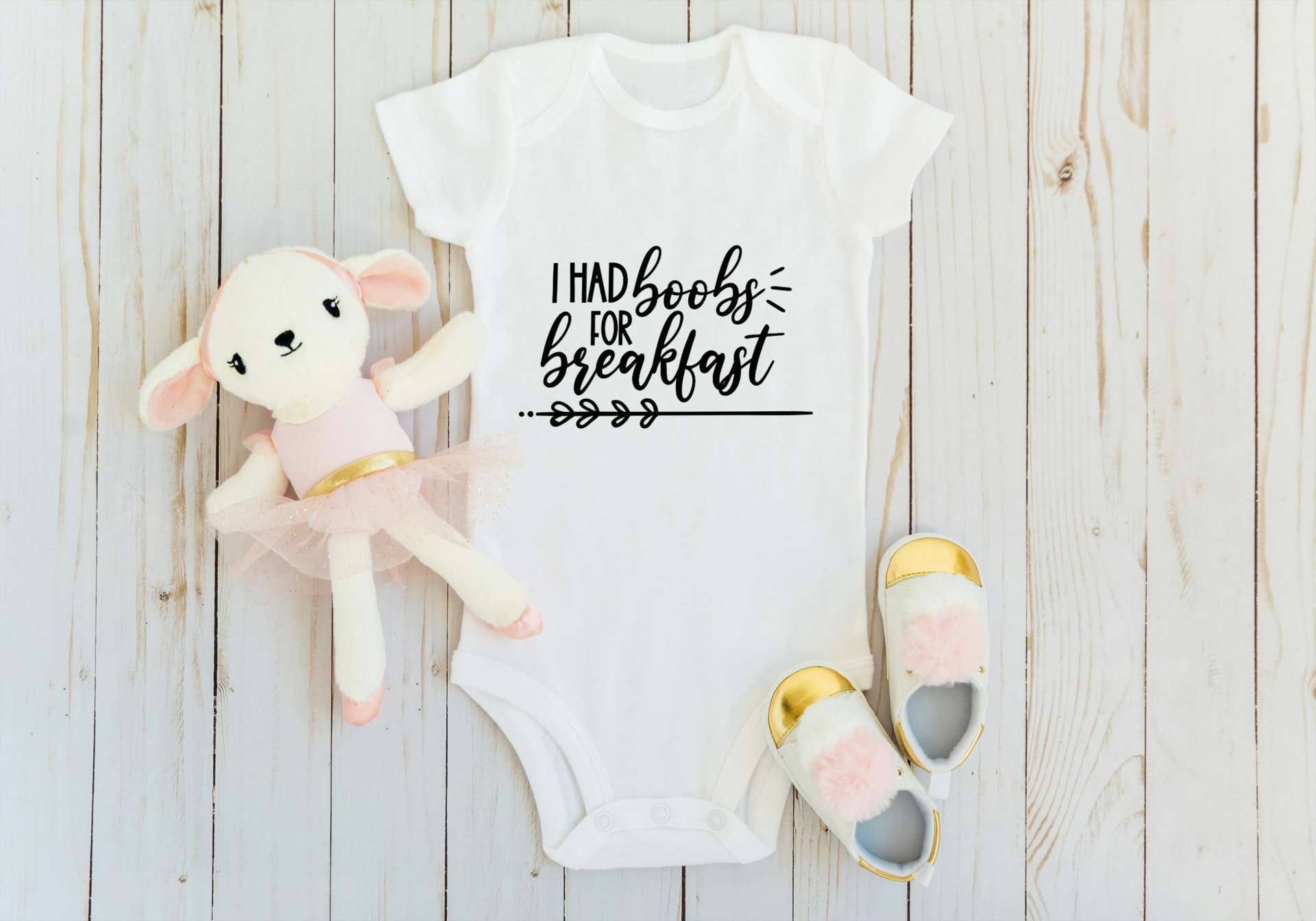 Baby Romper "Boobs for breakfast"