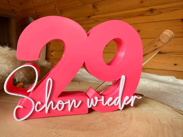 Geldgeschenk Geburtstag 29 – 3D Druck mit „Schon wieder“ Schriftzug | Kreatives Geldgeschenk zum 29. Geburtstag