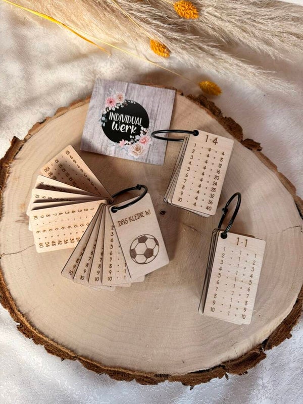 1x1 Lernkarten aus Holz – Spielerisch das kleine Einmaleins lernen