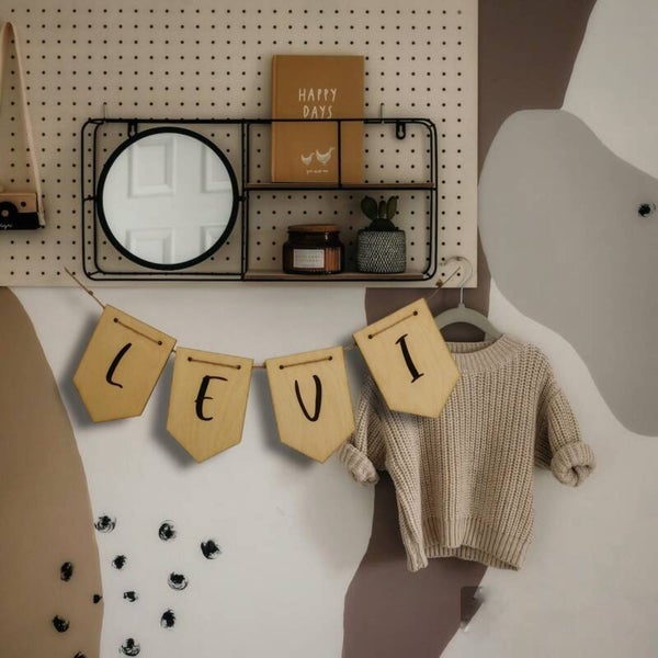 Natürliche Holz-Wimpel – Stilvolle Wanddeko in 3 Formen | Boho & Skandi Design