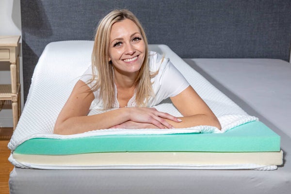 Combi-Matrastopper met 3 of 5cm Flofom op 5cm Pulselatex met of zonder Aircosleep matrashoes