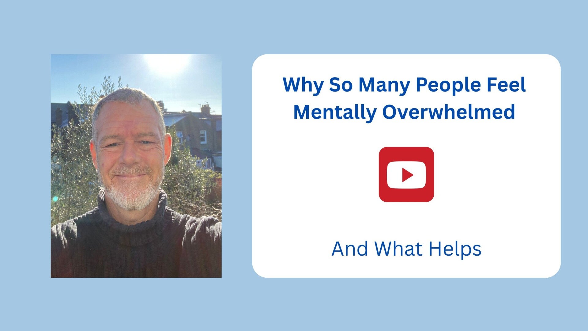 YouTube video thumbnail for NOW Yoga showing content about mental overwhelm, mindfulness, and calming the busy mind, focused on developing clarity, calmness, and emotional balance through yoga and meditation practices.