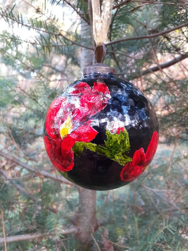 Kerstbal "RED FLOWER"