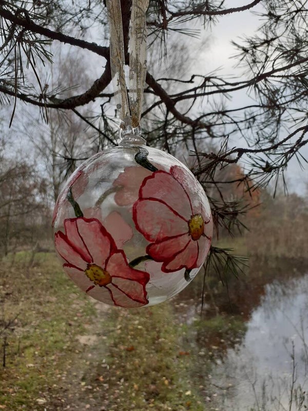 Kerstbal "FLOWER POWER"