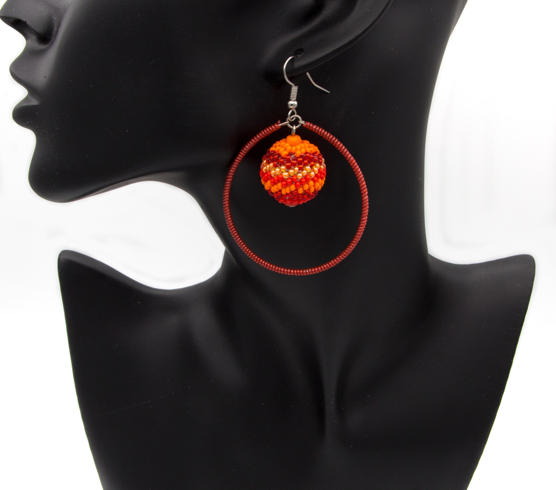 BillionHers Beaded Ball and Hoop Earrings for Women.