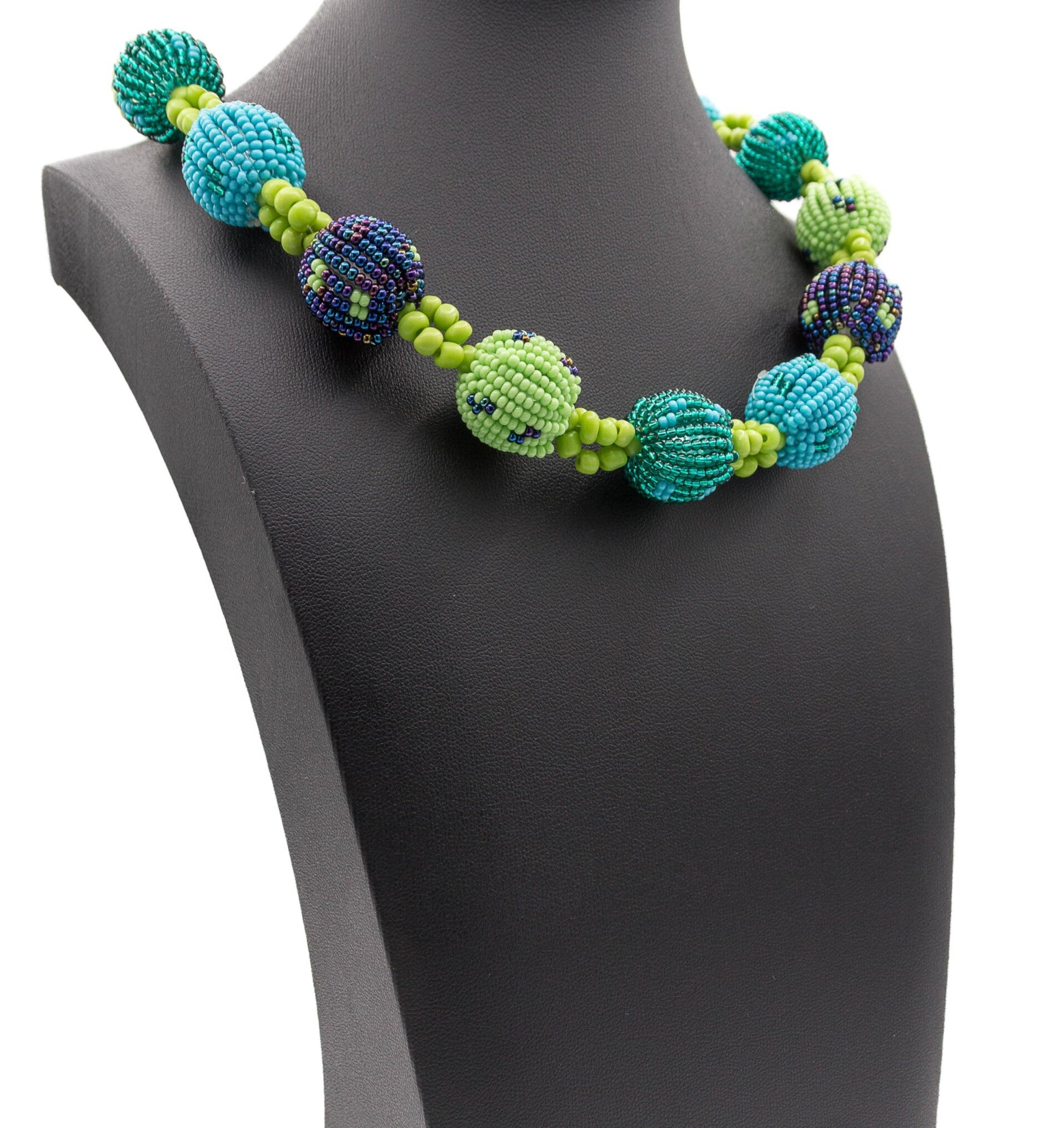 BillionHers Beaded Ball Choker – Handmade African Statement Necklace for Women