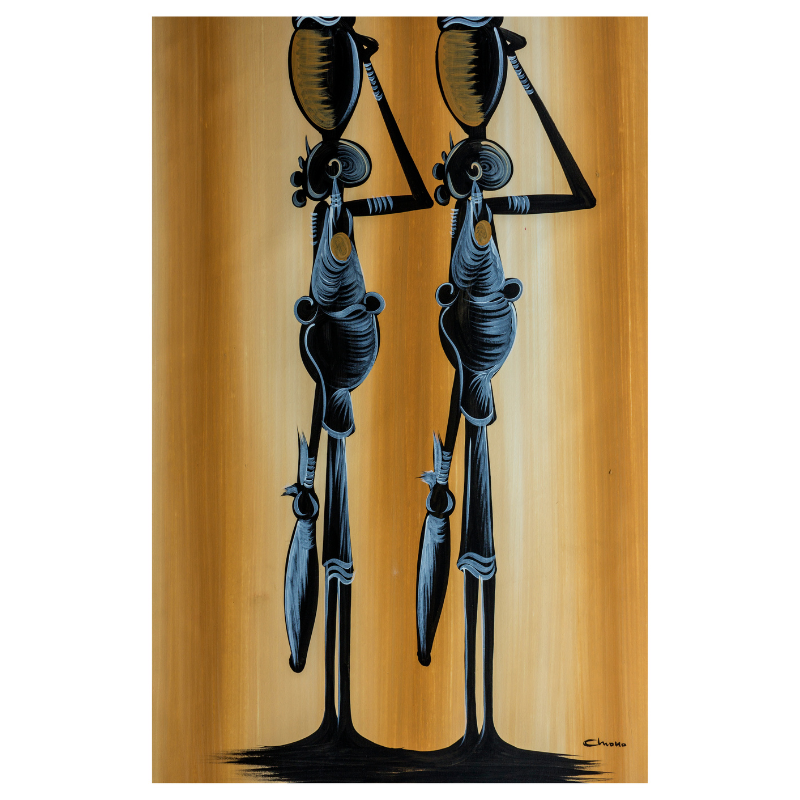 African art 70cmx50cm Handpainted Canvas Art African Wall Decor Bright Colour Paintings