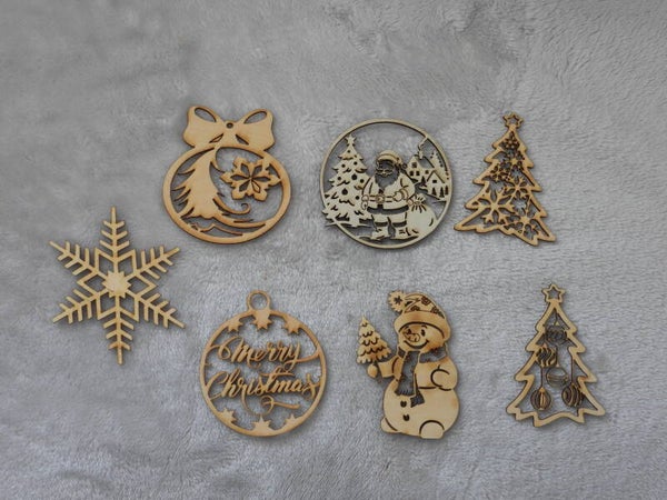Wooden Christmas Laser Cut‑Out tree Ornament