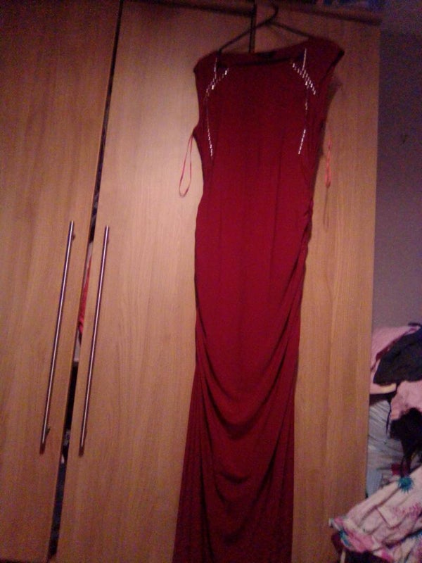 Klass dress dark red vgc used long