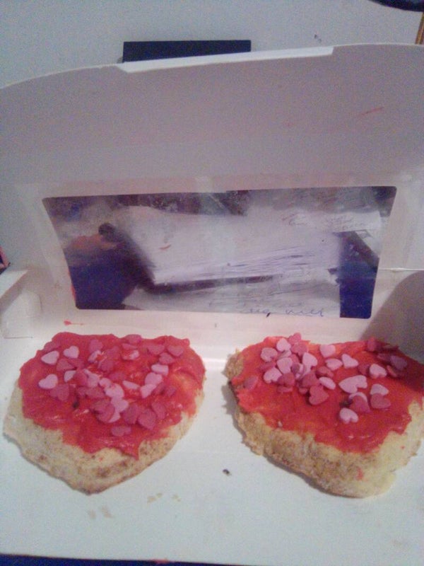 6 home made heart biscuits