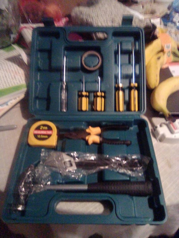 New tool box in a green box