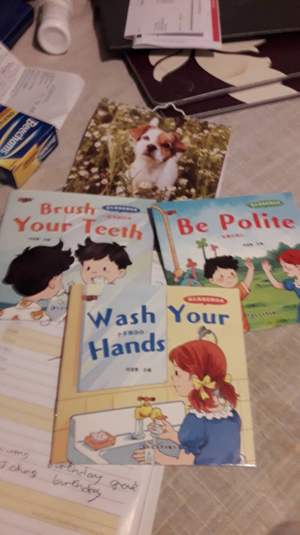 3 thin kids new books,wash your hands,be polite,brush your teeth