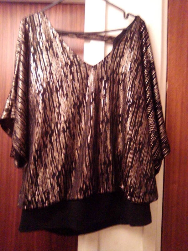 Wallis gold n black top medium sparkly vgc used