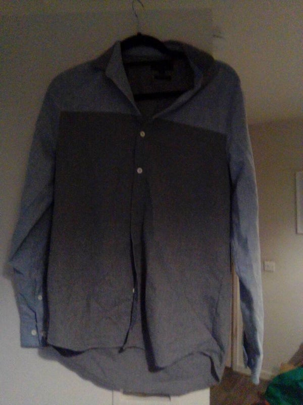 River island small regular fit shirt mans,blue grey vgc used