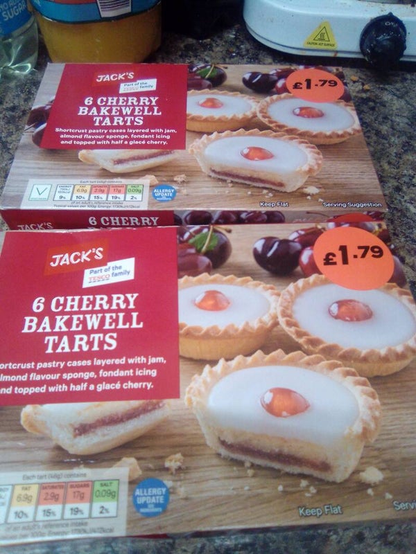 Two packets of 6 jacks cherry bakewells