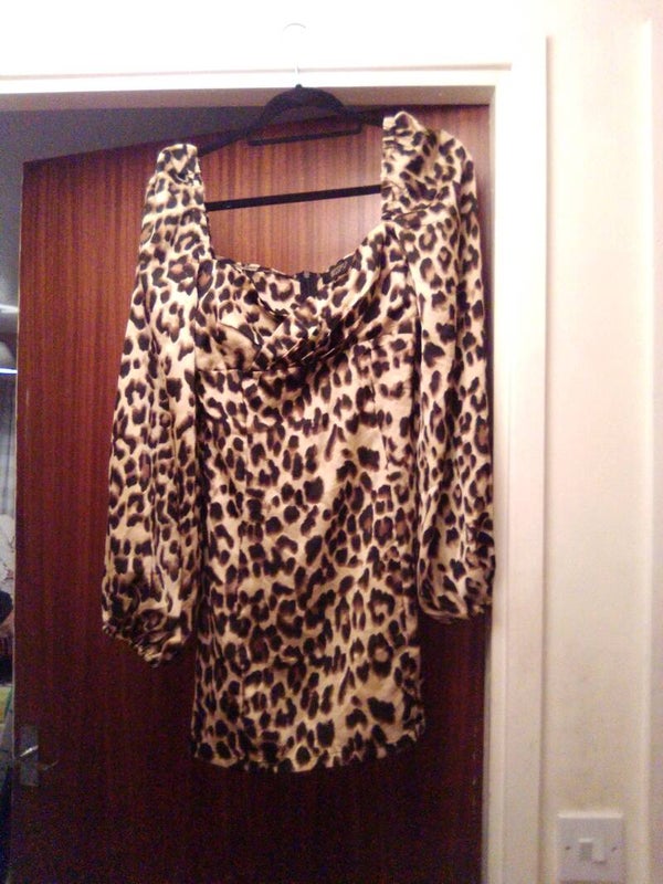 Miss pap dress size 10  leopard print type vgc used s