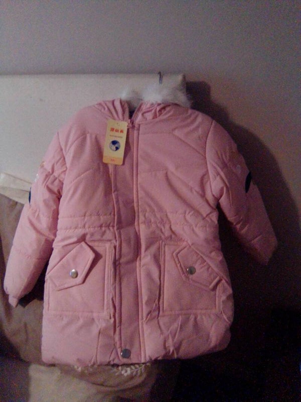 Rose pink new temu girls parka jacket 6/7