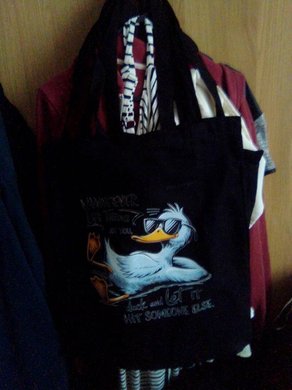 Duck bag black ,handles,new without tags