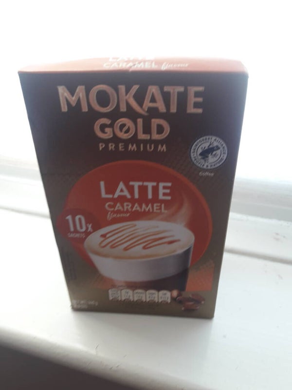Mokate gold caramel latte 10 satchets in box