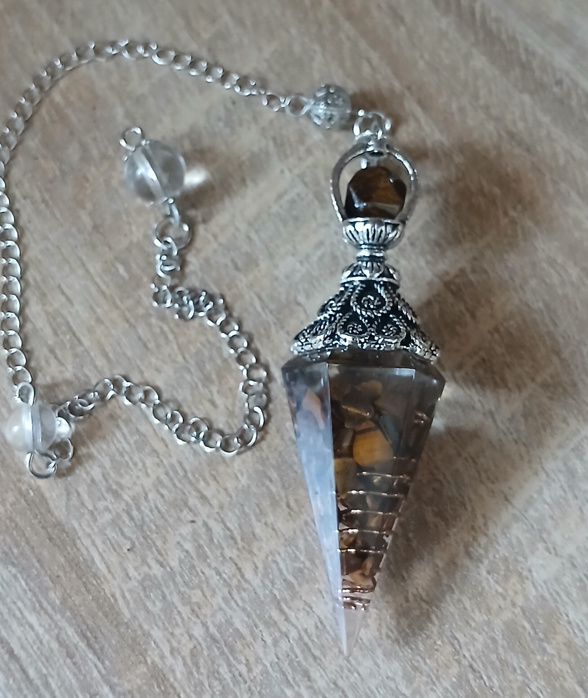 Tijgeroog  (Pendel/Orgonite)
