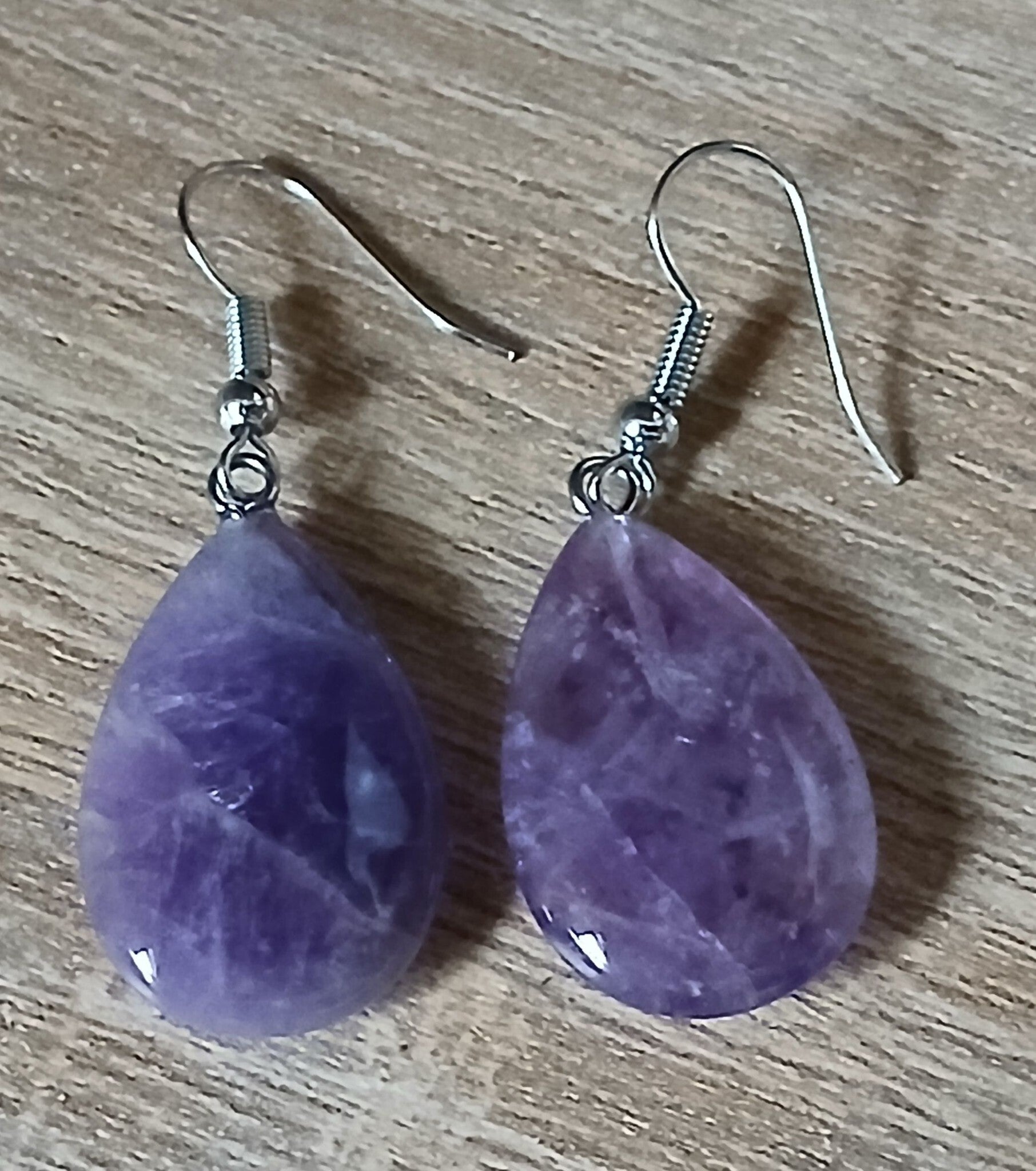 Oorbellen Amethist (Druppelvorm)