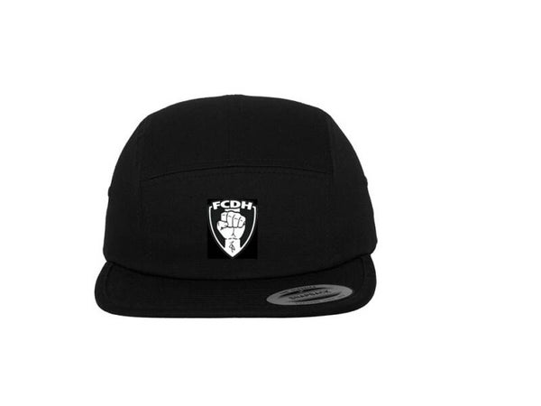 Cap Zwart 5 panel vuist badge