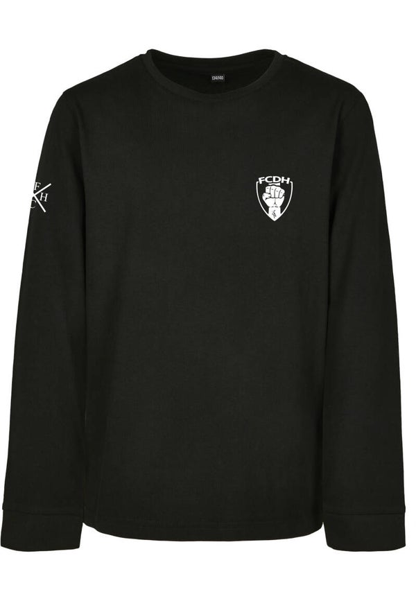 BY135 Kids Longsleeve Vuist zwart/wit