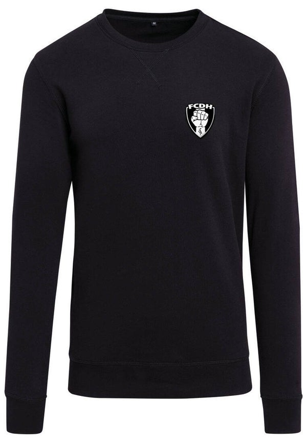 Crewneck Sweater vuist patch groot - zwart/wit