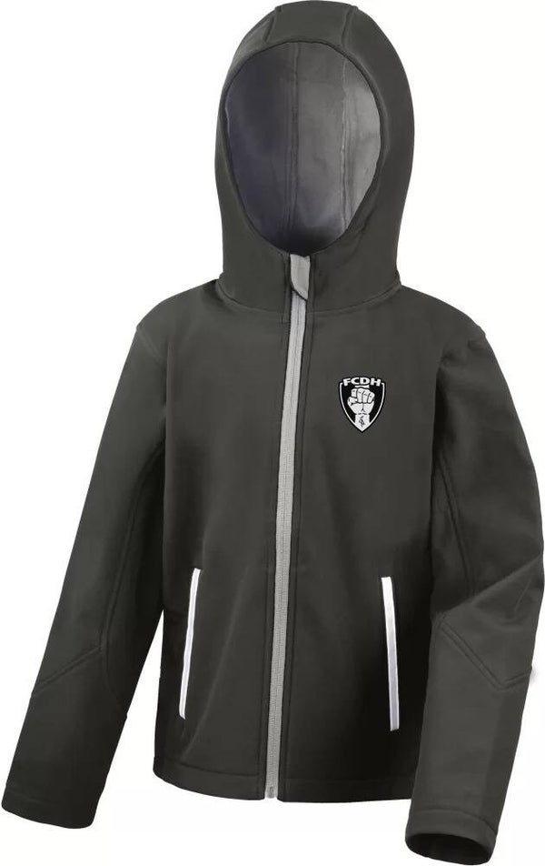 Softshelljack kids - Vuist patch klein zwart/wit