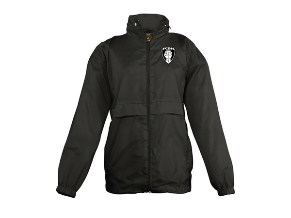 FCDH Regenjack kids - Vuist zwart/wit