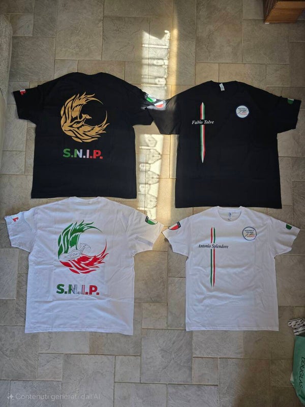 T-SHIRT cotone nero o bianco divisa scuola SNIP